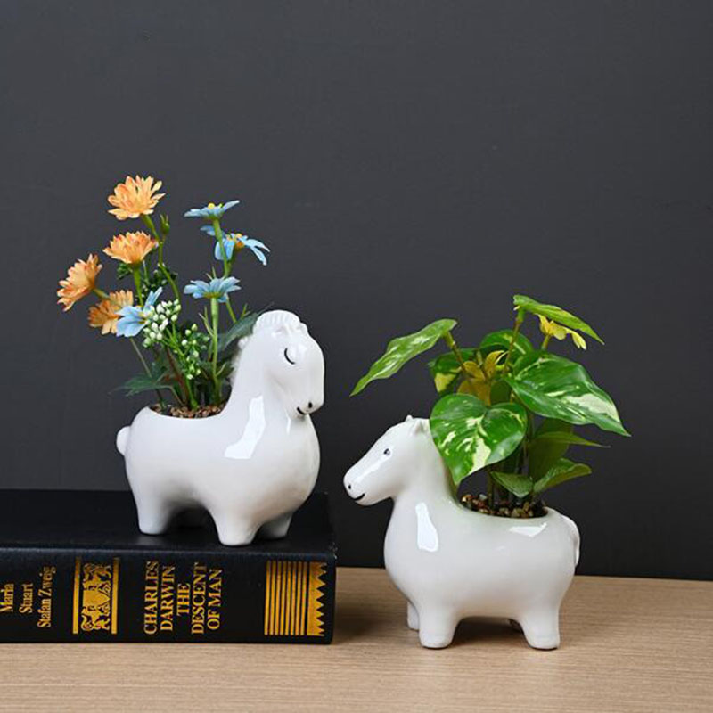 Bonsai Garden Art - Biała Porcelanowa Kreatywna Doniczka w Kształcie